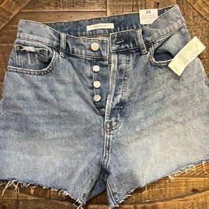 PacSun High Rise Button Fly Blue Jean Shorts